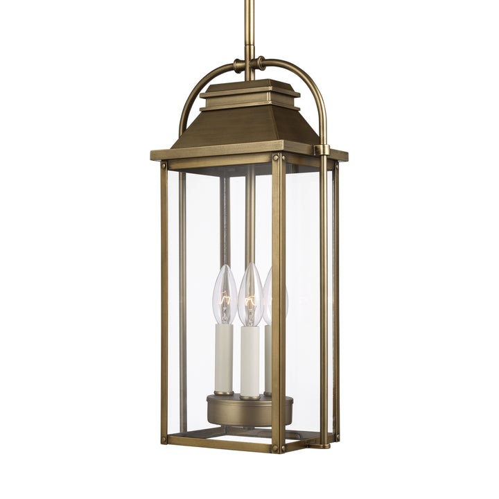 Visual Comfort Studio OL13209PDB Wellsworth Three Light Pendant Outdoor Brass