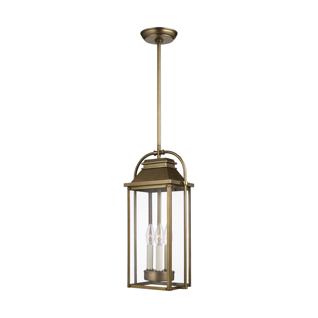 Visual Comfort Studio OL13209PDB Wellsworth Three Light Pendant Outdoor Brass