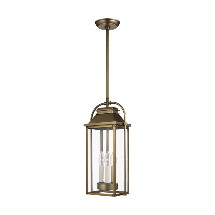 Visual Comfort Studio OL13209PDB Wellsworth Three Light Pendant Outdoor Brass