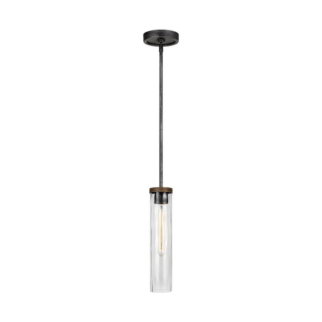 Visual Comfort Studio Angelo P1510DWK/SGM Pendant Light - Distressed Weathered Oak / Slate Grey Metal
