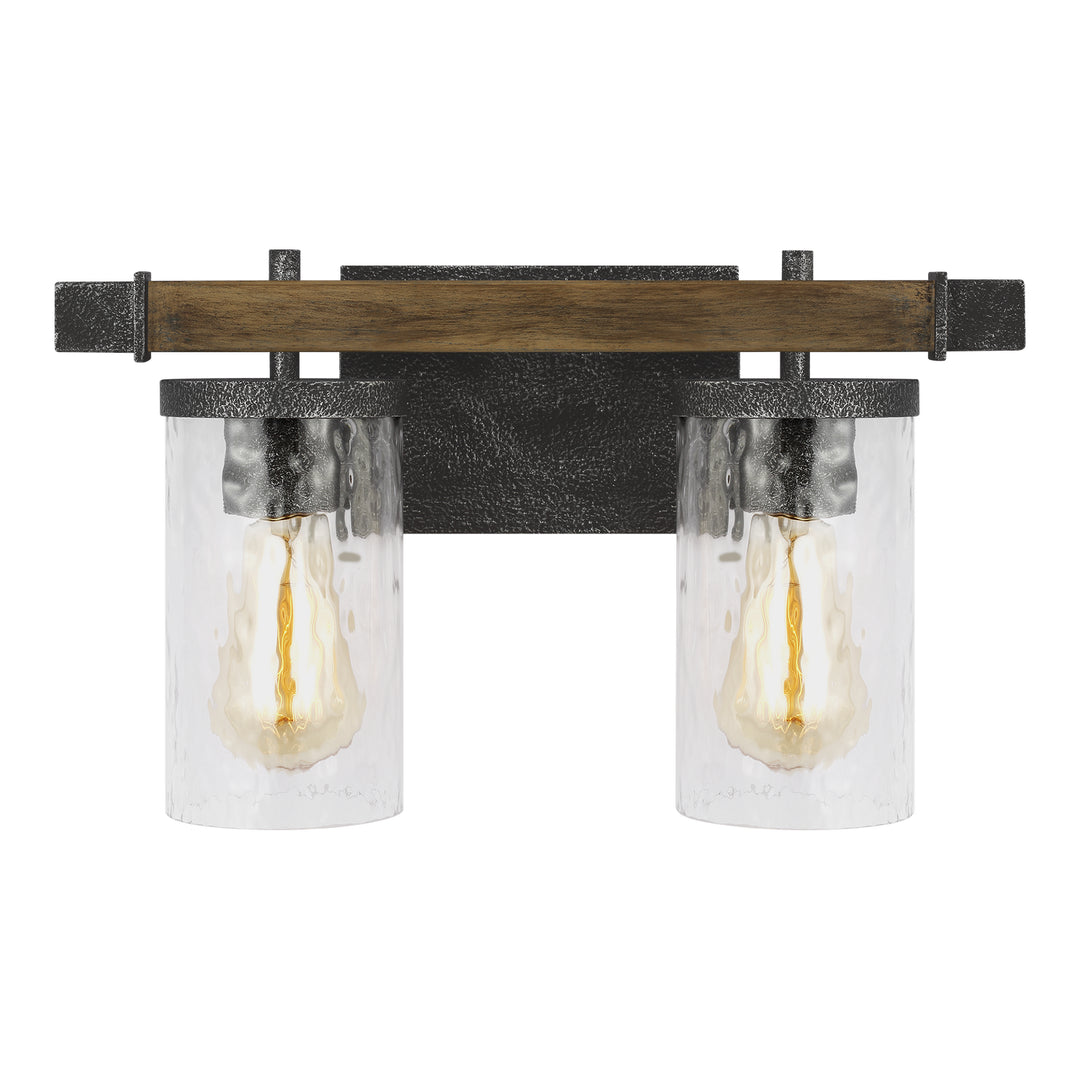 Visual Comfort Studio Angelo VS18252DWK/SGM Bath Vanity Light 16 in. wide - Distressed Weathered Oak / Slate Grey Metal