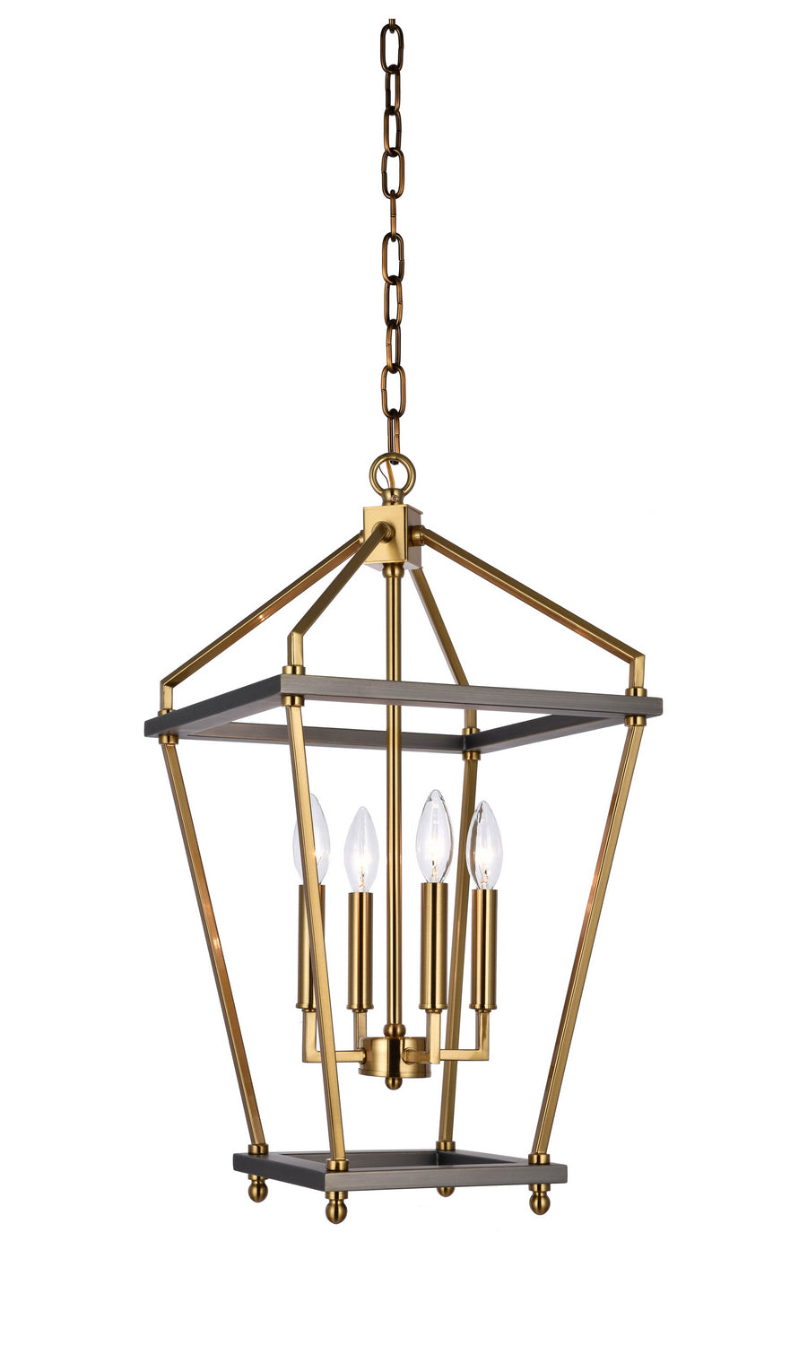 Bethel International LA23C12CO Pendant Light - Antique Brass & Black