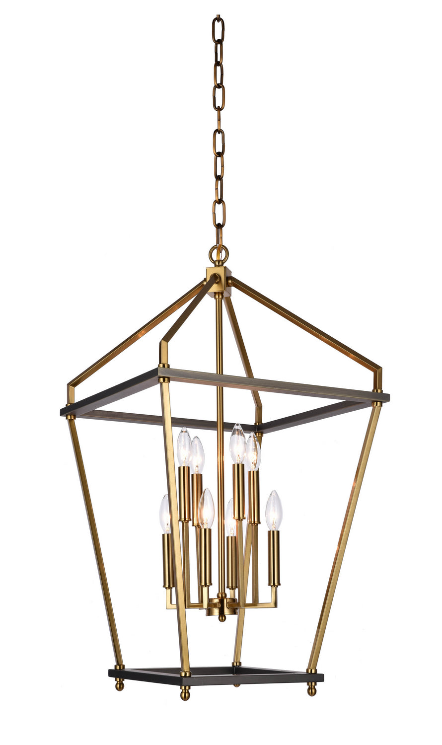 Bethel International LA24C18CO Pendant Light - Antique Brass & Black