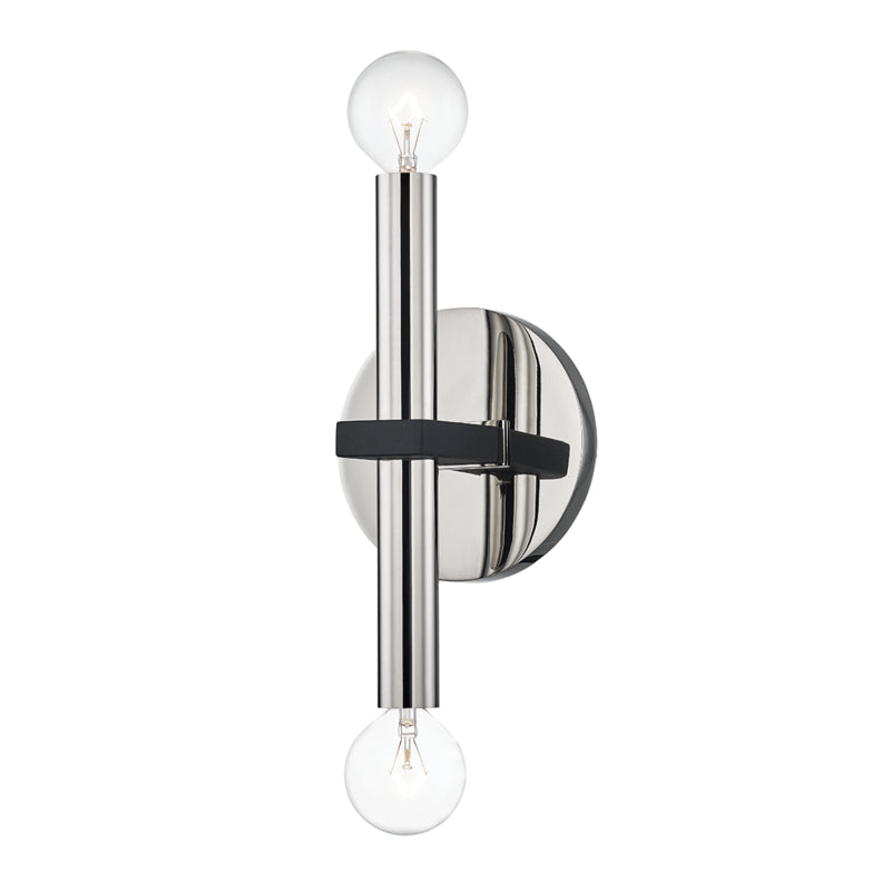 Mitzi Colette H296102-PN/BK Wall Sconce Light - Polished Nickel/Black