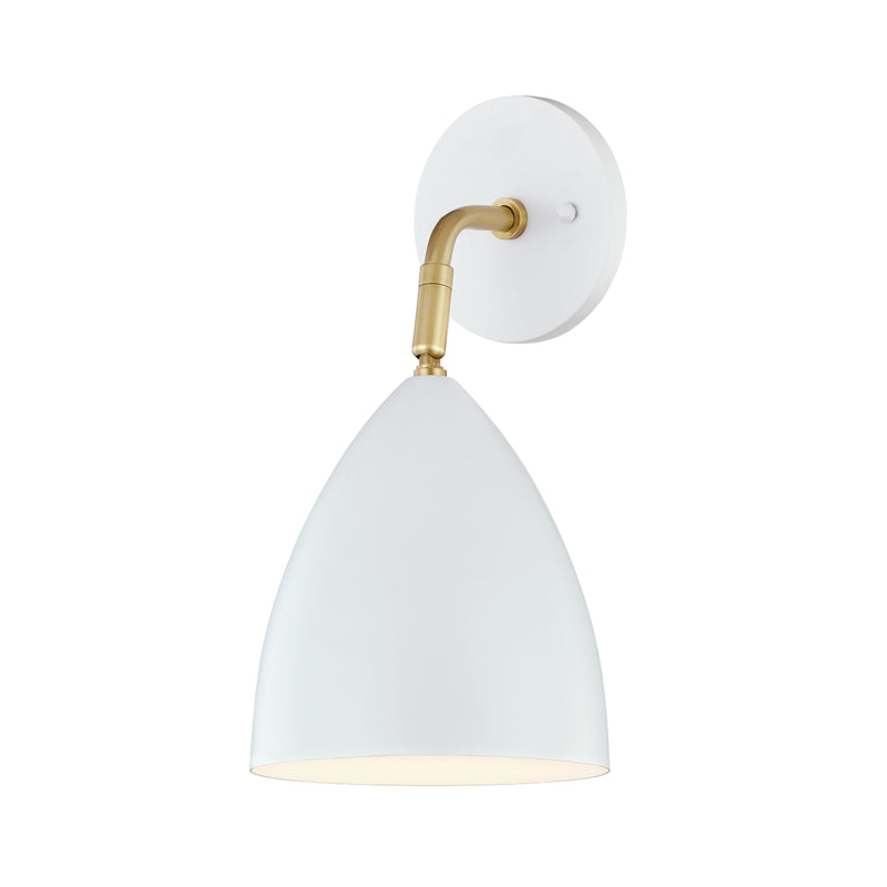 Mitzi Gia H308101-AGB/WH Wall Sconce Light - Aged Brass/Soft Off White