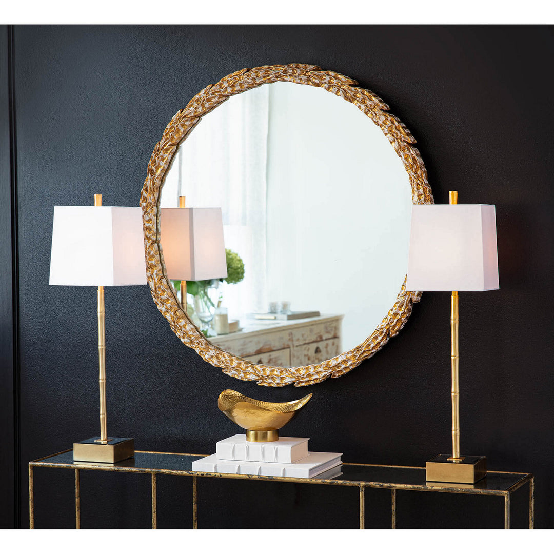 Regina Andrew 21-1087  Olive Mirror Gold Leaf