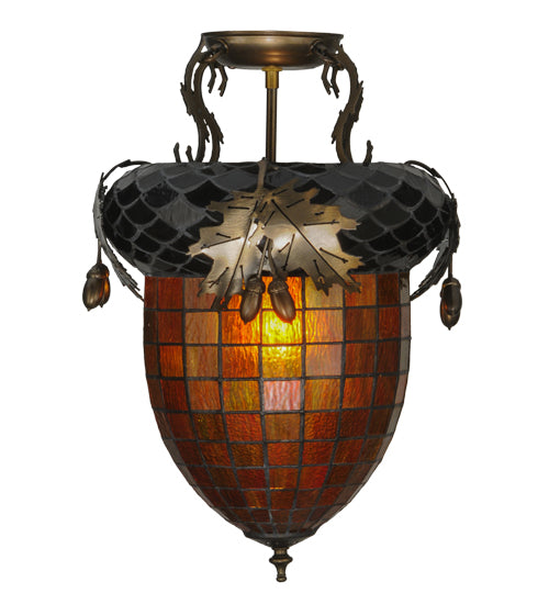 Meyda Tiffany Greenbriar Oak 98063 Ceiling Light - Antique Copper