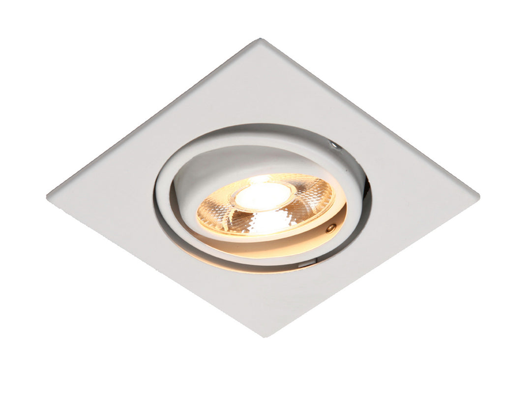 Beach Lighting R3-588DGMW  Square Double Gimbal Trim Recessed Light White