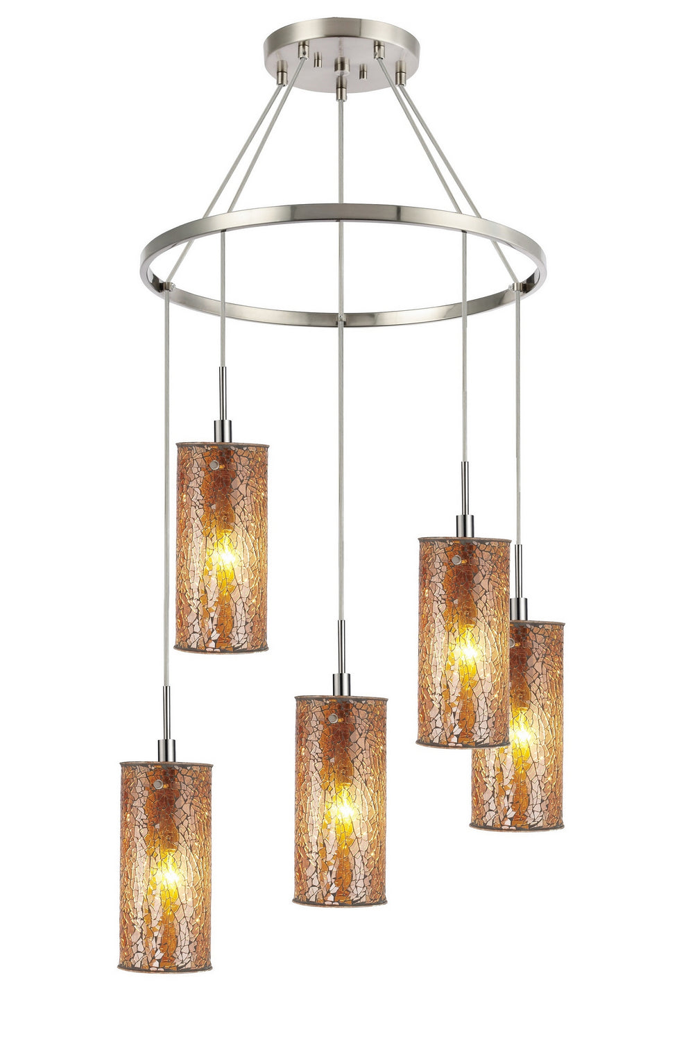 Woodbridge Tube 13428STN-M10AMB Chandelier Light - Satin Nickel