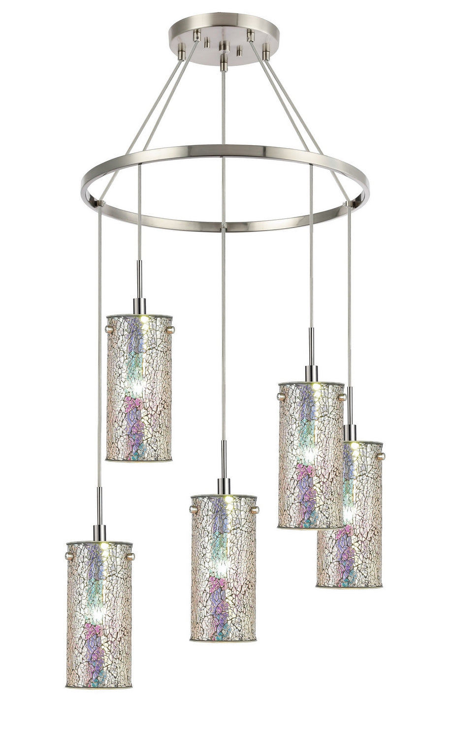 Woodbridge Tube 13428STN-M10IRI Chandelier Light - Satin Nickel