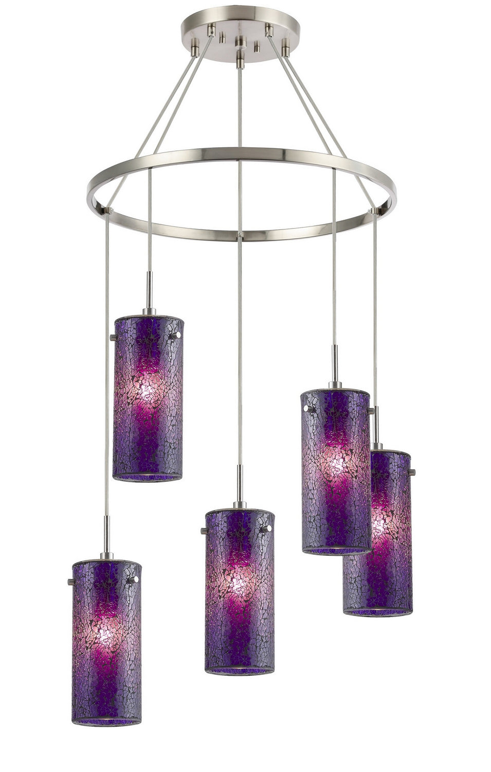 Woodbridge Tube 13428STN-M10PUR Chandelier Light - Satin Nickel