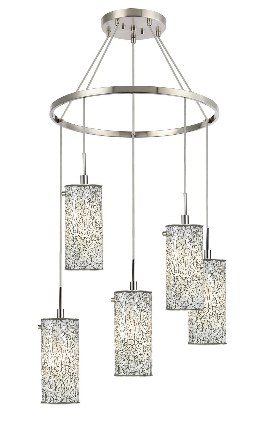 Woodbridge Tube 13428STN-M10WHT Chandelier Light - Satin Nickel