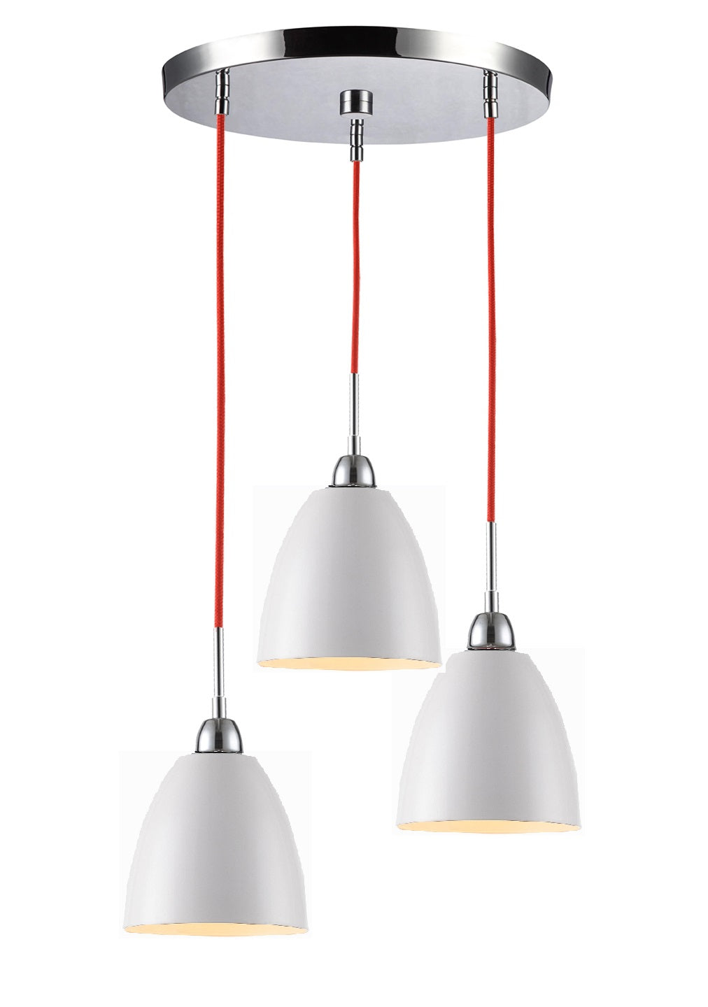 Woodbridge Vento 15324CWR-CHR Pendant Light - Chrome/ White/ Red