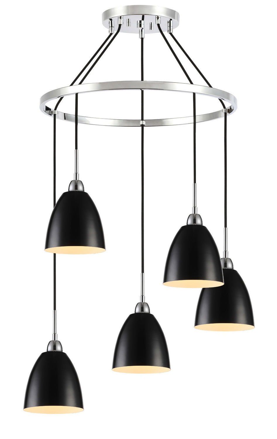 Woodbridge Vento 15328CBK-CHR Chandelier Light - Chrome/ Black/ Chrome