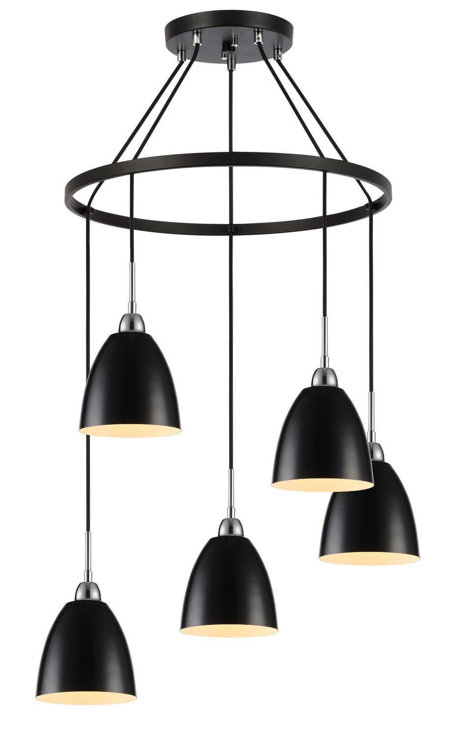 Woodbridge Vento 15328CBK-DBZ Chandelier Light - Chrome/ Black/ Bronze