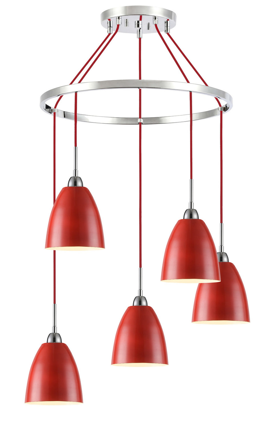 Woodbridge Vento 15328CRD-CHR Chandelier Light - Chrome/ Red/ Chrome