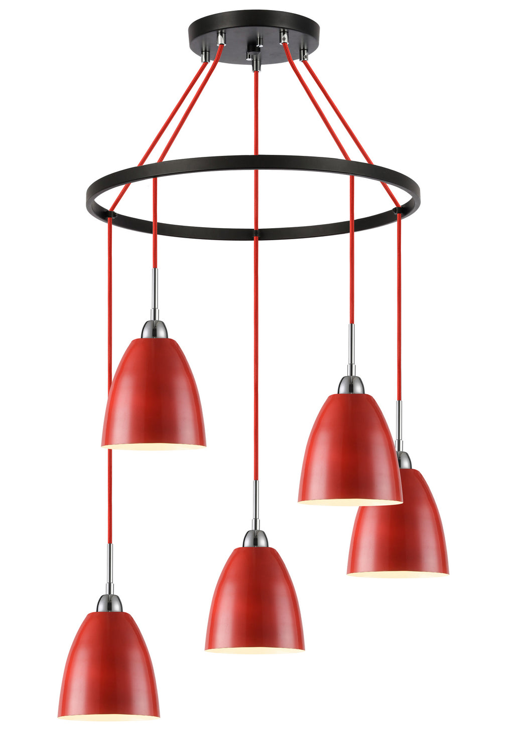 Woodbridge Vento 15328CRD-DBZ Chandelier Light - Chrome/ Red/ Bronze