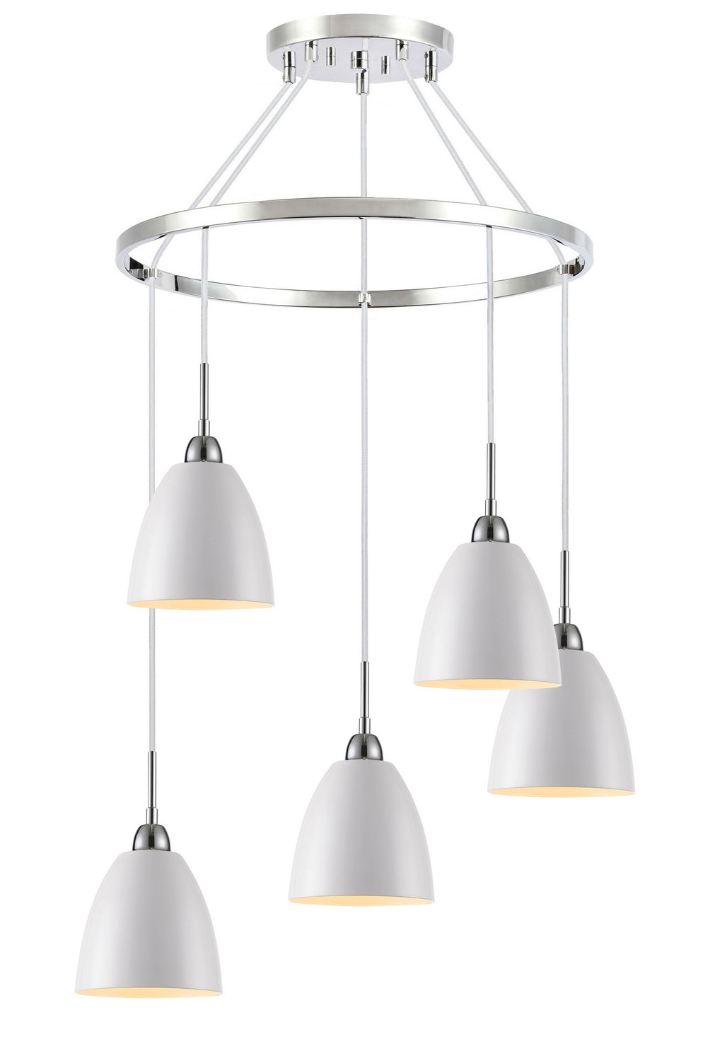 Woodbridge Vento 15328CWH-CHR Chandelier Light - Chrome/ White/ Chrome