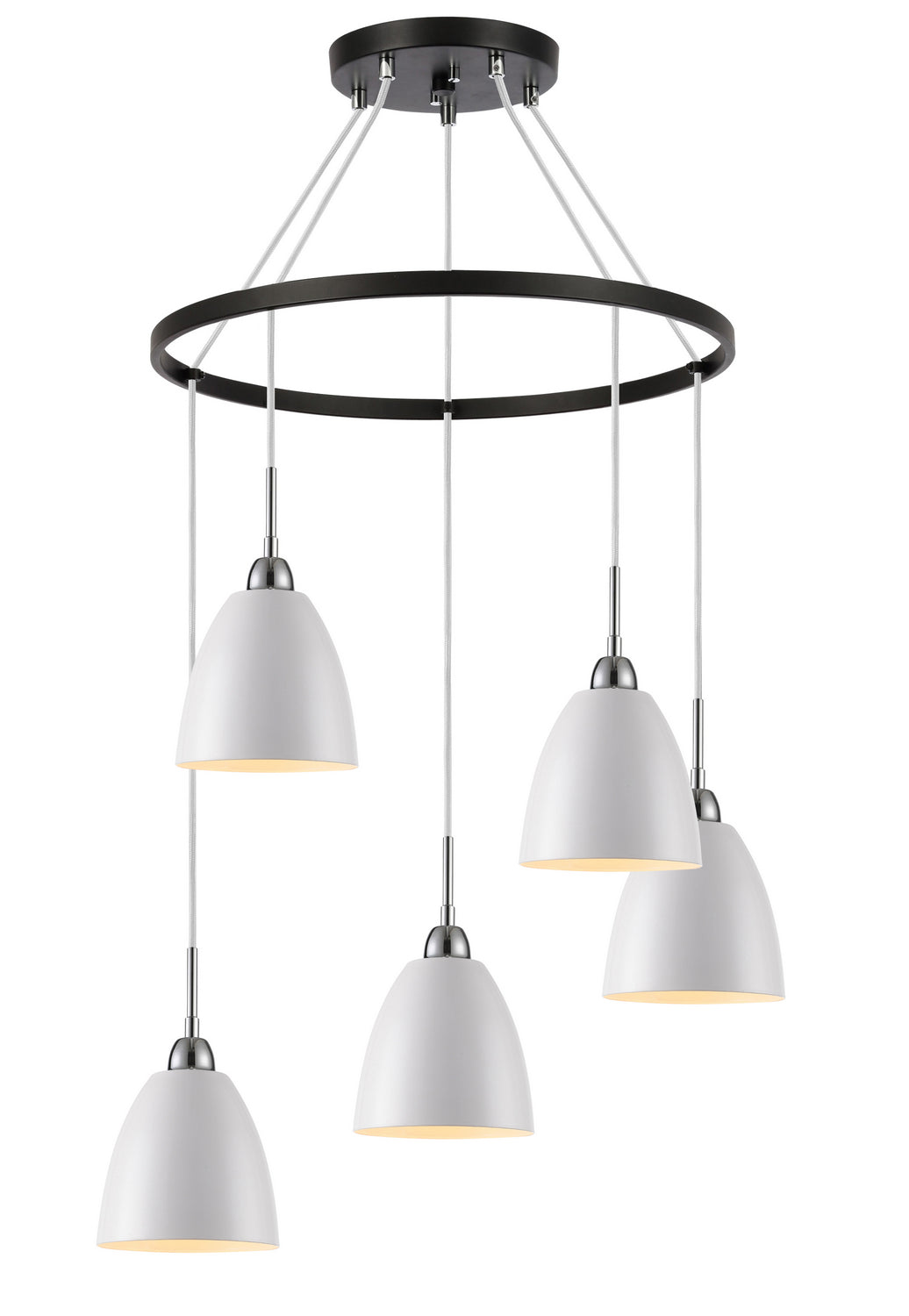 Woodbridge Vento 15328CWH-DBZ Chandelier Light - Chrome/ White/ Bronze