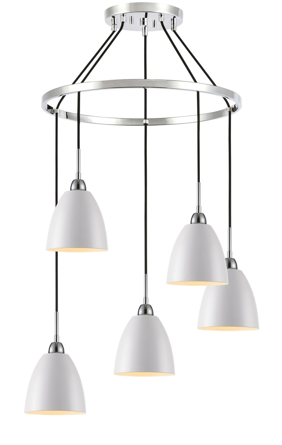 Woodbridge Vento 15328CWK-CHR Chandelier Light - Chrome/ White/ Black/ Chrome