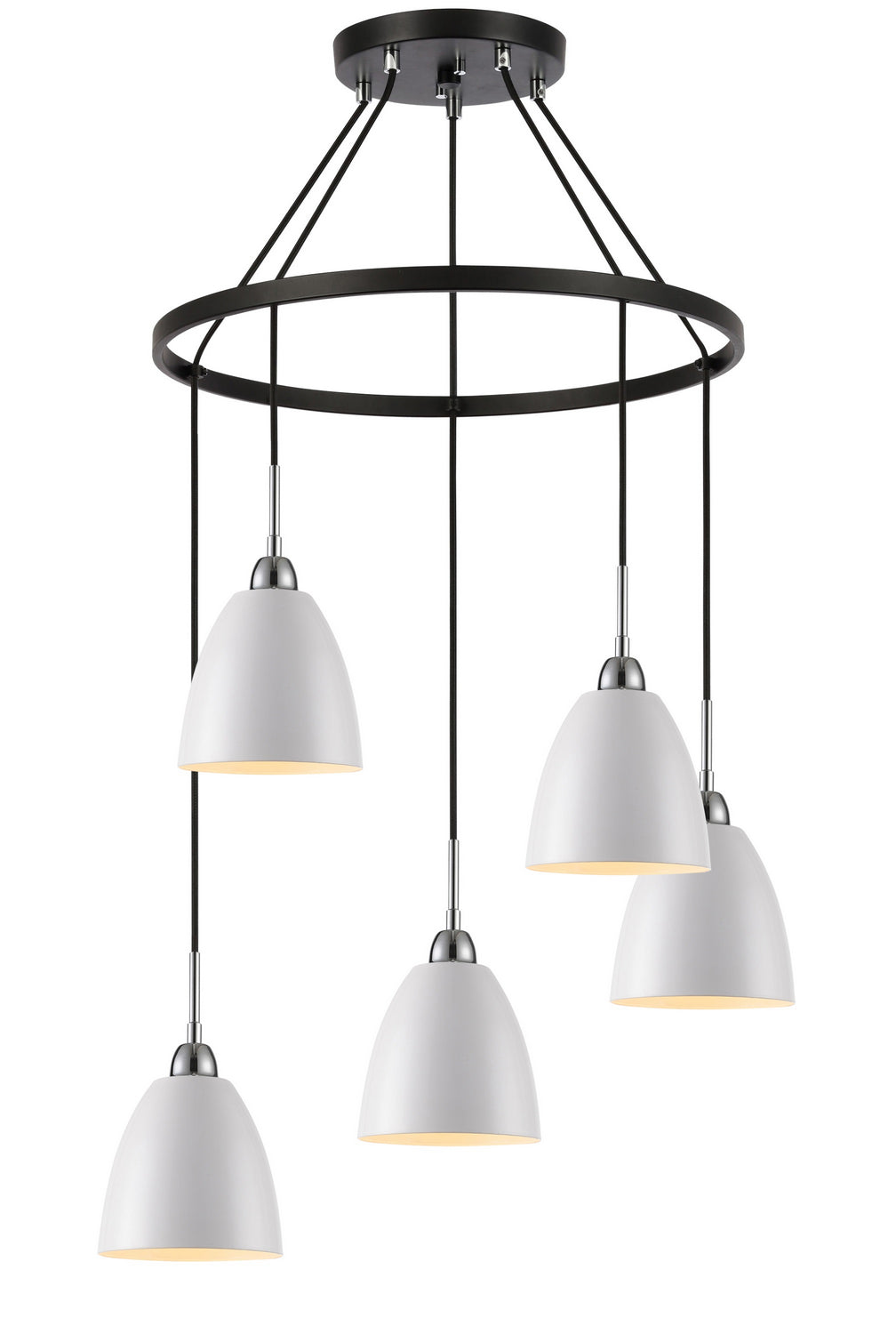 Woodbridge Vento 15328CWK-DBZ Chandelier Light - Chrome/ White/ Black/ Bronze