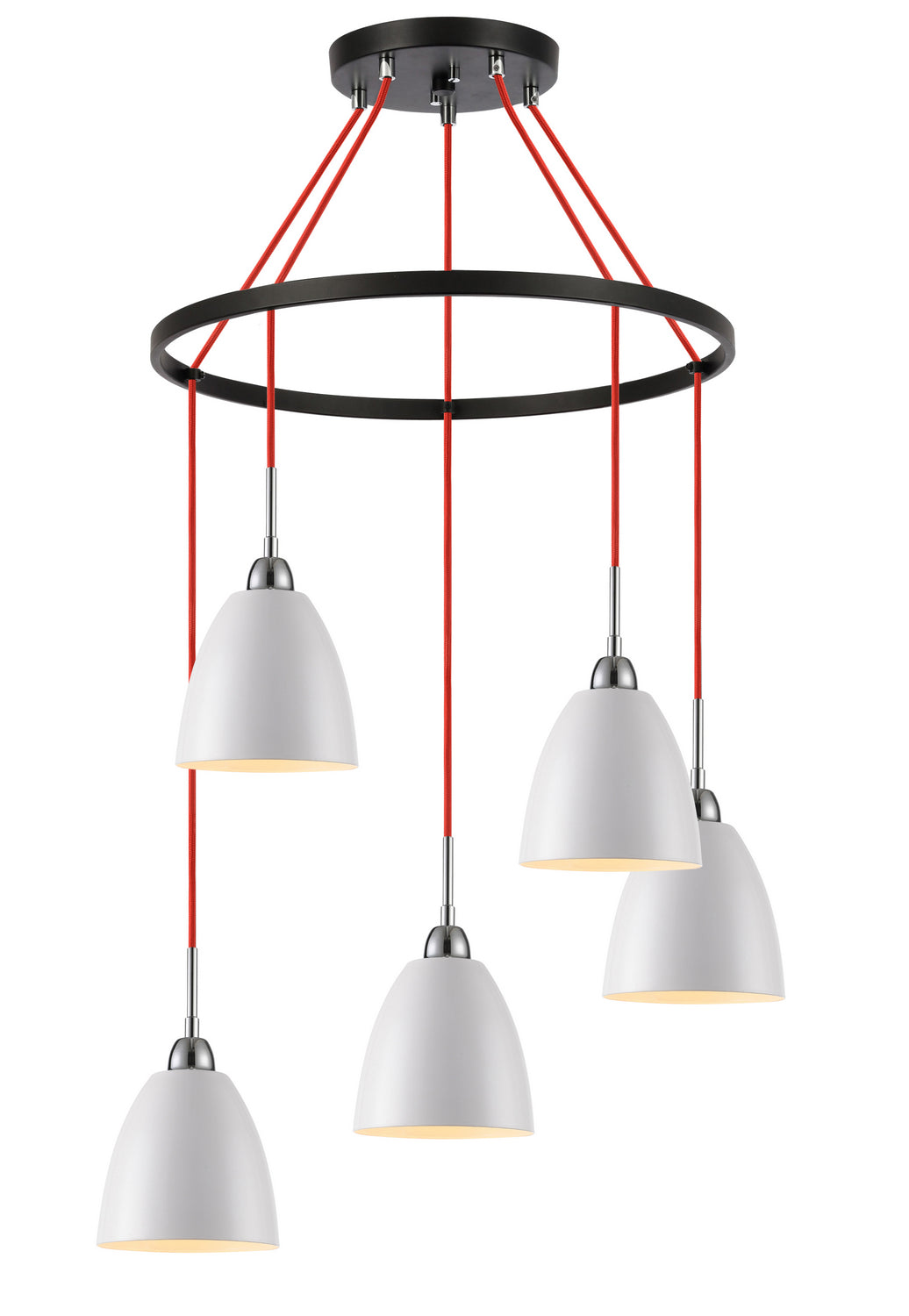 Woodbridge Vento 15328CWR-DBZ Chandelier Light - Chrome/ White/ Red/ Bronze