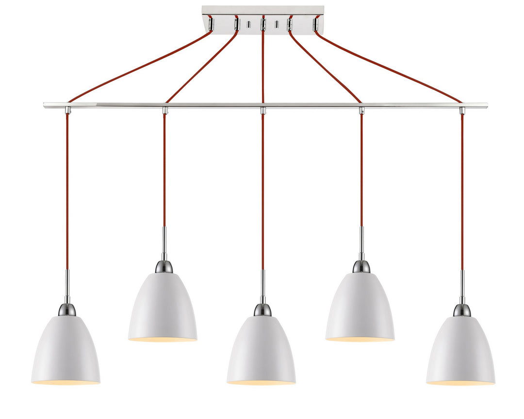 Woodbridge Vento 15329CWR-CHR Pendant Light - Chrome/ White/ Red/ Chrome