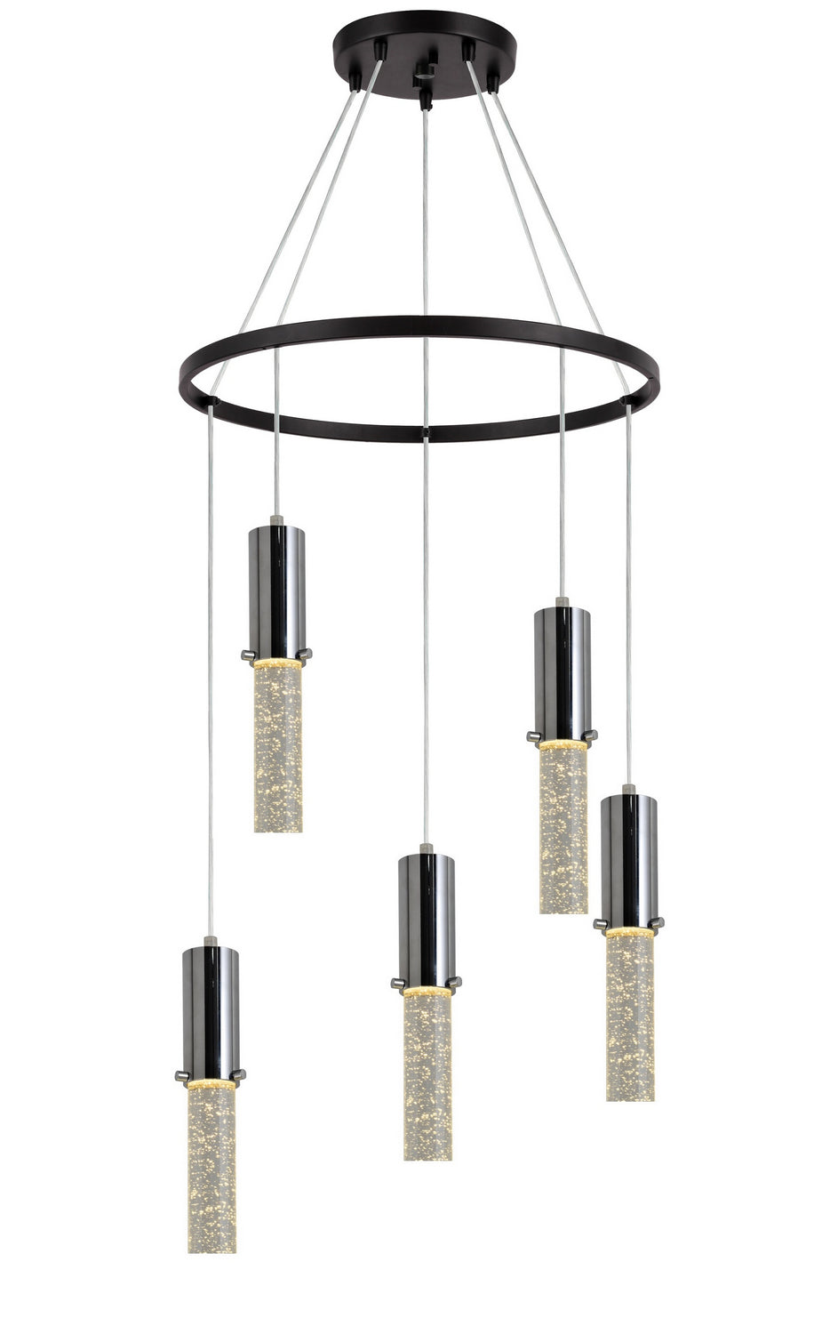 Woodbridge Pixie 16728CHZWL-LED Chandelier Light - Chrome/ Bronze