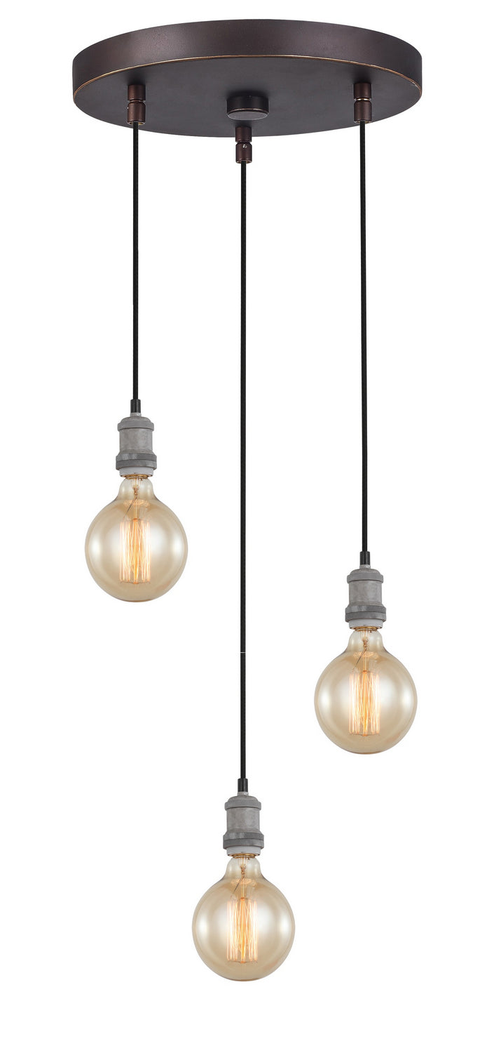 Woodbridge Fulton 18324GYZ-G125 Pendant Light - Painted Grey/ Bronze