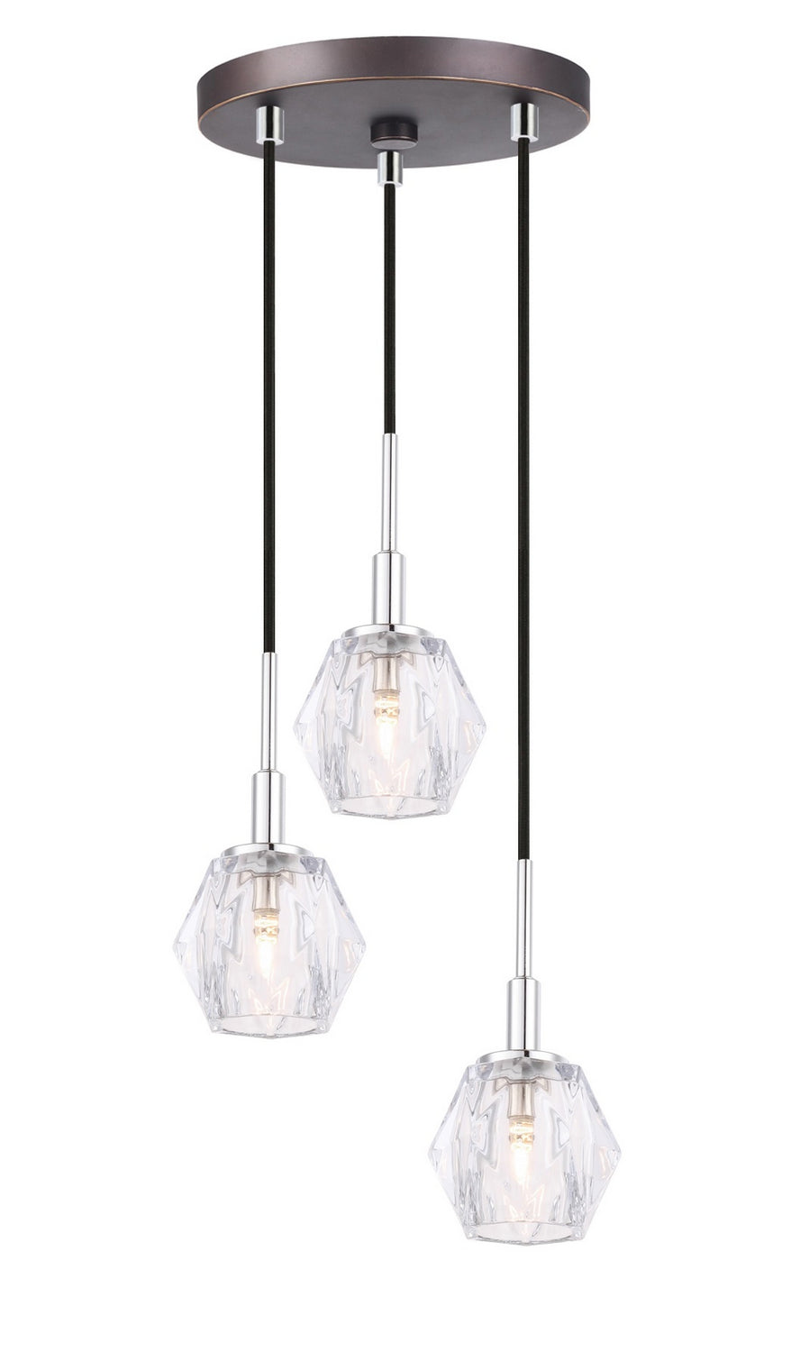 Woodbridge Jewel 18524CHZ-C30410 Pendant Light - Chrome/ Bronze