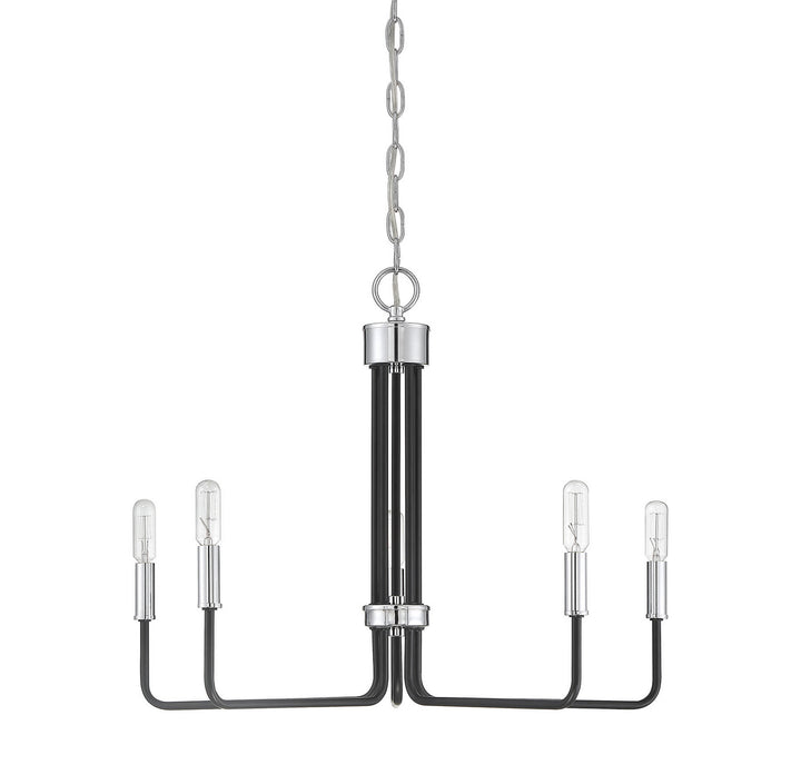 Meridian Mchan M10068MBKCH Chandelier Light - Matte Black with Chrome