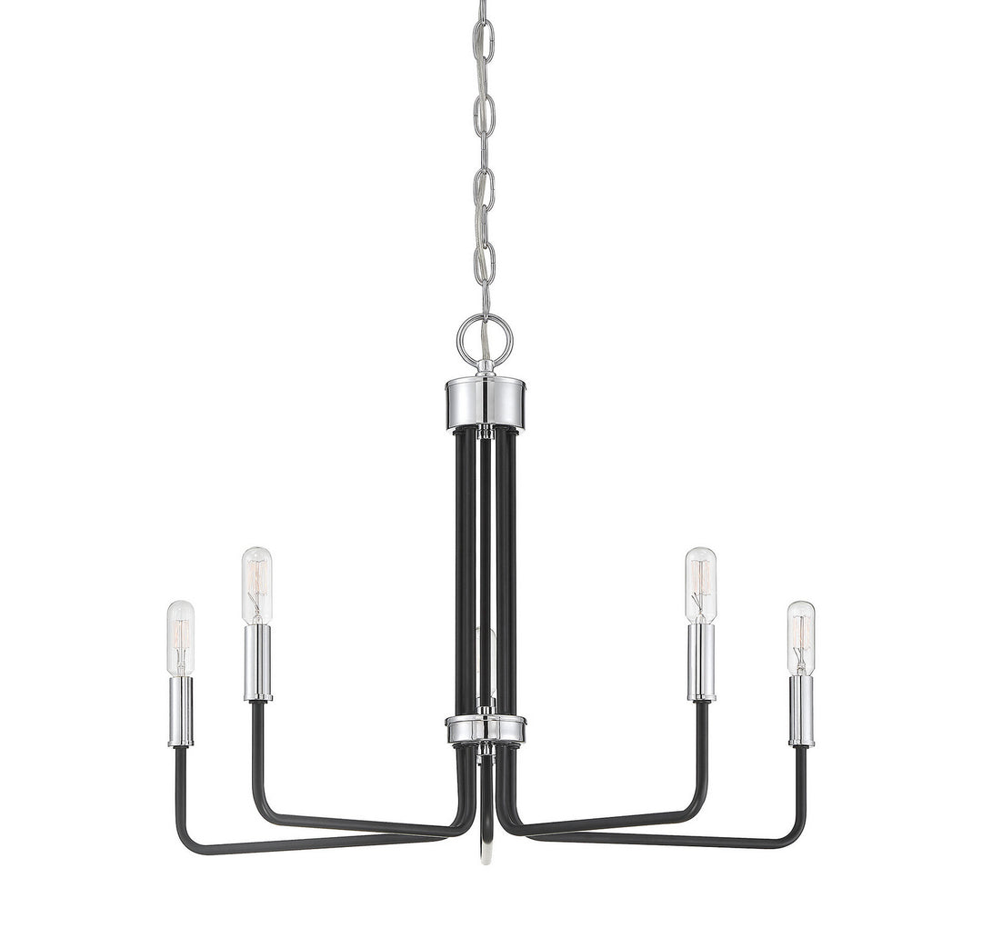 Meridian Mchan M10068MBKCH Chandelier Light - Matte Black with Chrome