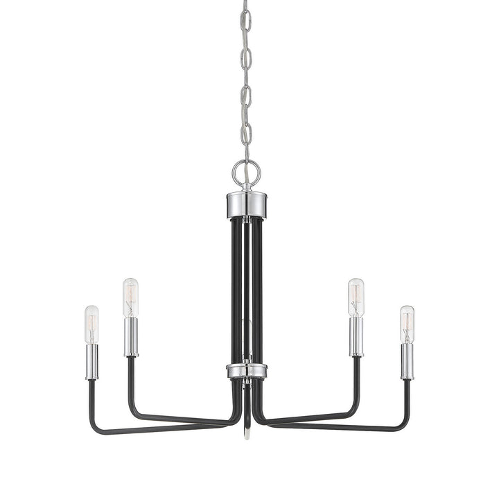Meridian Mchan M10068MBKCH Chandelier Light - Matte Black with Chrome