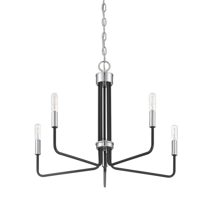 Meridian Mchan M10068MBKCH Chandelier Light - Matte Black with Chrome
