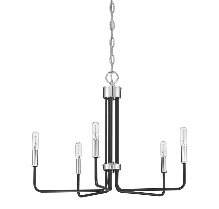 Meridian Mchan M10068MBKCH Chandelier Light - Matte Black with Chrome