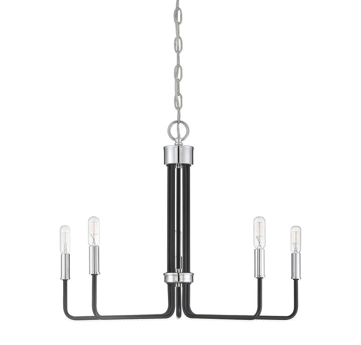 Meridian Mchan M10068MBKCH Chandelier Light - Matte Black with Chrome