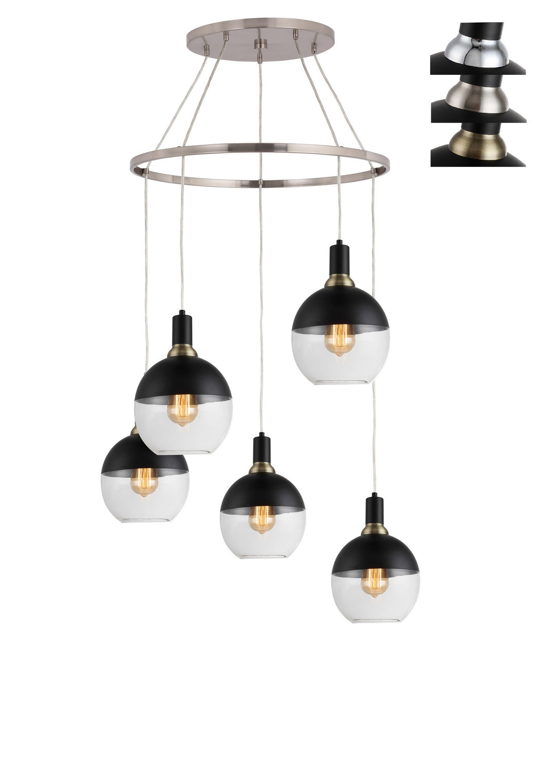 Woodbridge Blake 19128BANWL-C00870 Chandelier Light - Black/ Nickel