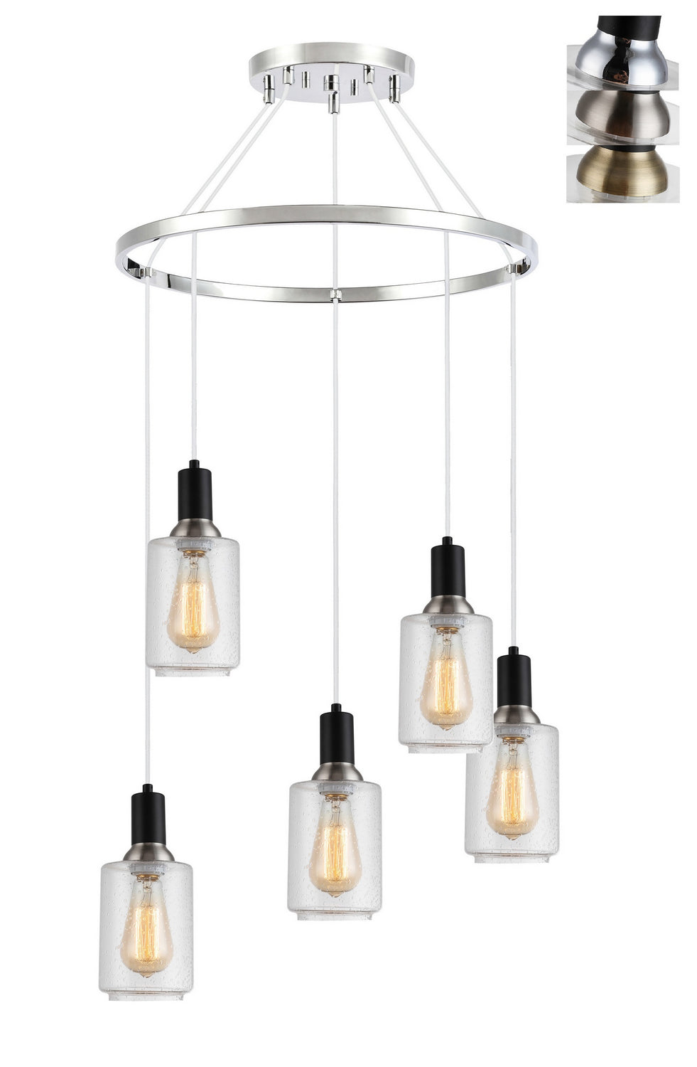 Woodbridge Blake 19128BANWL-C10515 Chandelier Light - Black/ Nickel