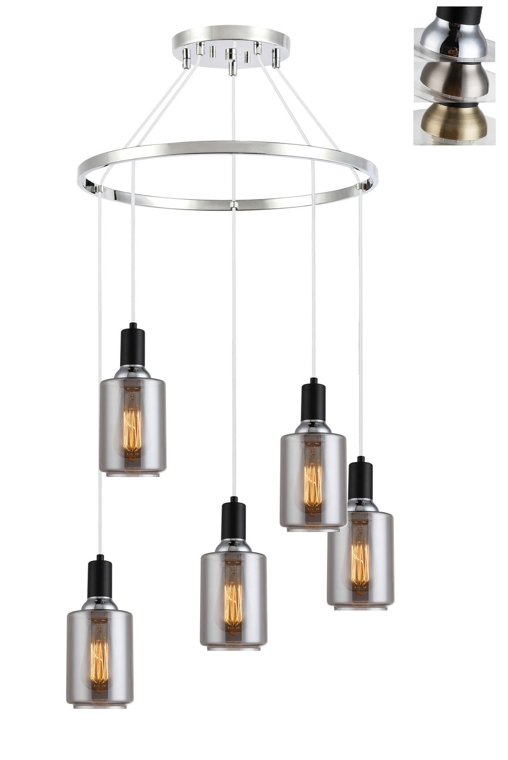 Woodbridge Blake 19128BANWL-C10531 Chandelier Light - Black/ Nickel