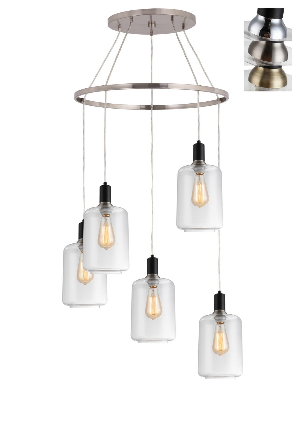 Woodbridge Blake 19128BANWL-C10710 Chandelier Light - Black/ Nickel