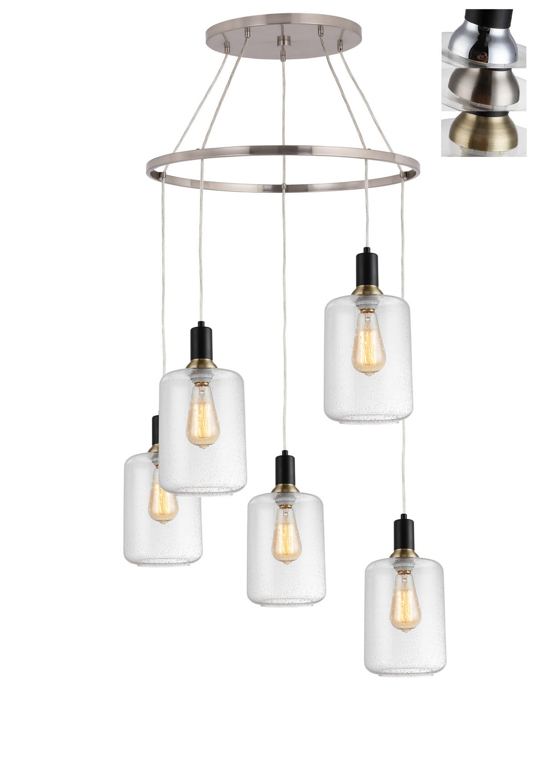 Woodbridge Blake 19128BANWL-C10715 Chandelier Light - Black/ Nickel