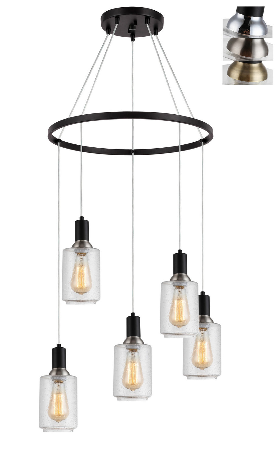Woodbridge Blake 19128BAZWL-C10515 Chandelier Light - Black/ Bronze