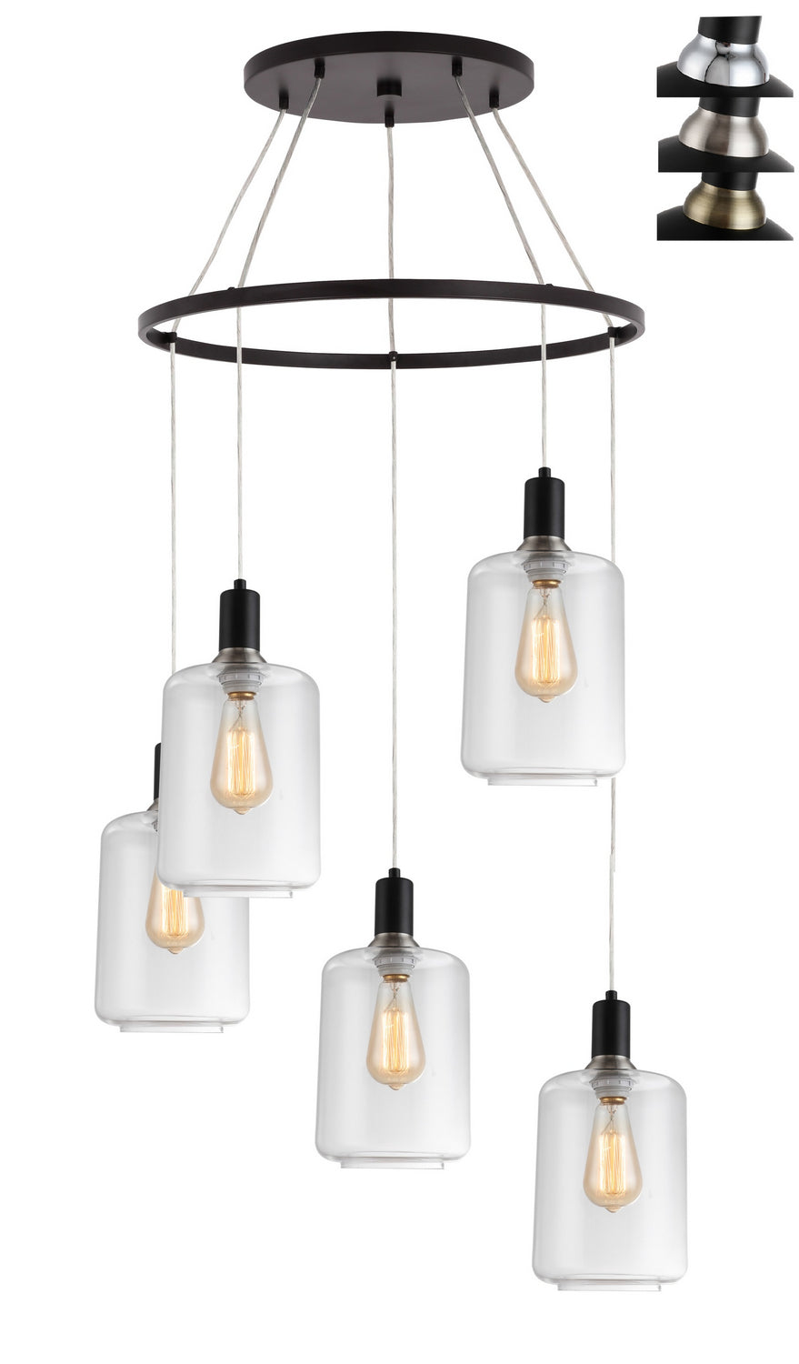 Woodbridge Blake 19128BAZWL-C10710 Chandelier Light - Black/ Bronze