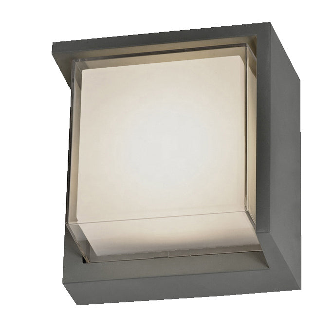 Abra Lighting 50023ODW-SL Geo Led Wall Fixture Outdoor Pewter, Nickel, Silver