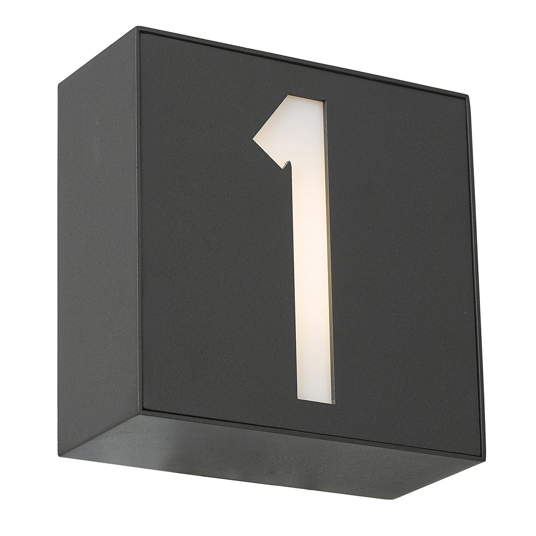 Abra Lighting 50090NL-1-MB Numero Led Wall Fixture Outdoor Black