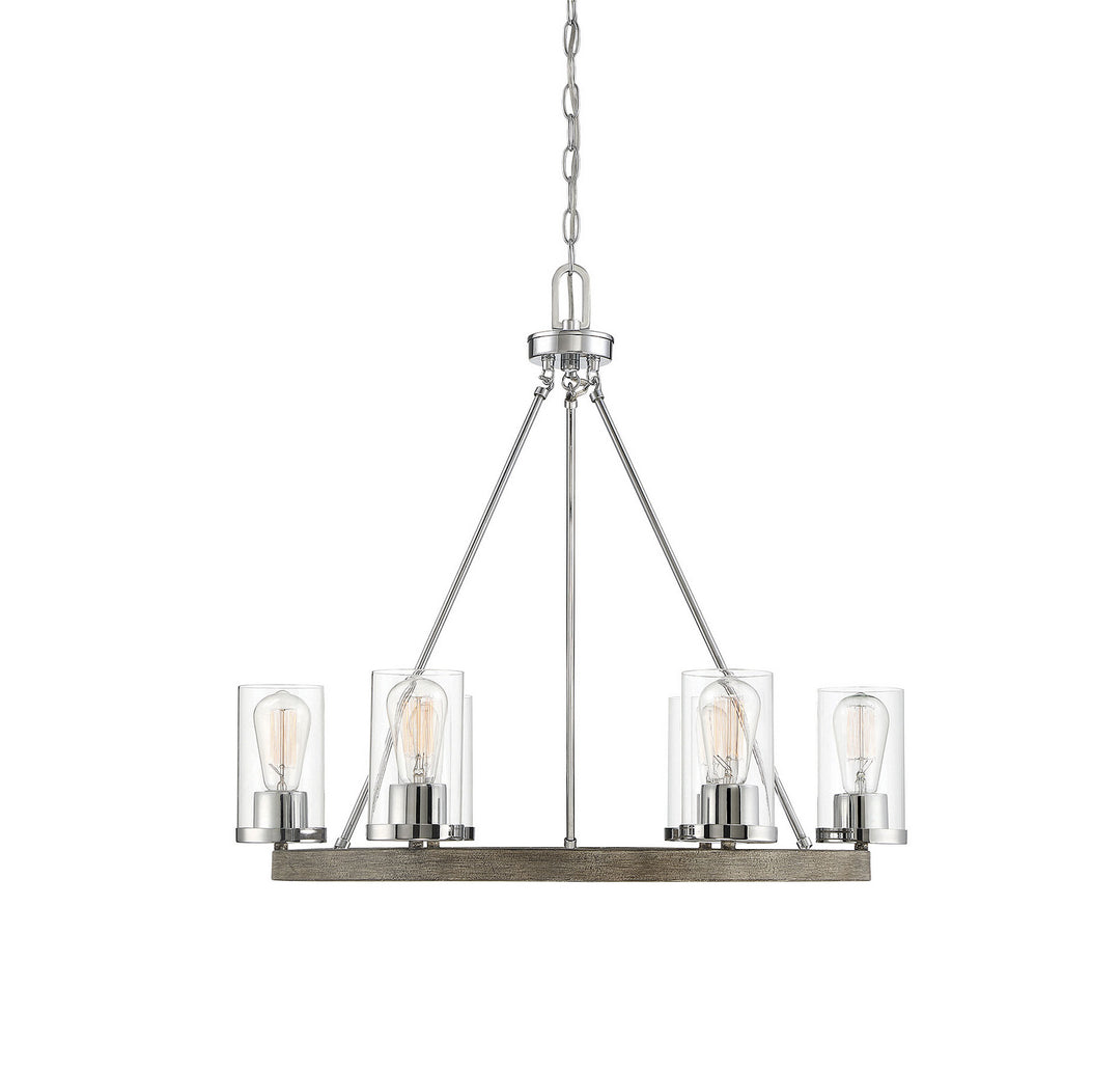 Meridian Mchan M10070GWCH Chandelier Light - Greywood Chrome