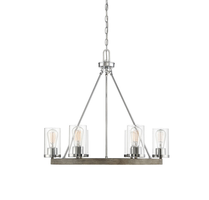 Meridian Mchan M10070GWCH Chandelier Light - Greywood Chrome