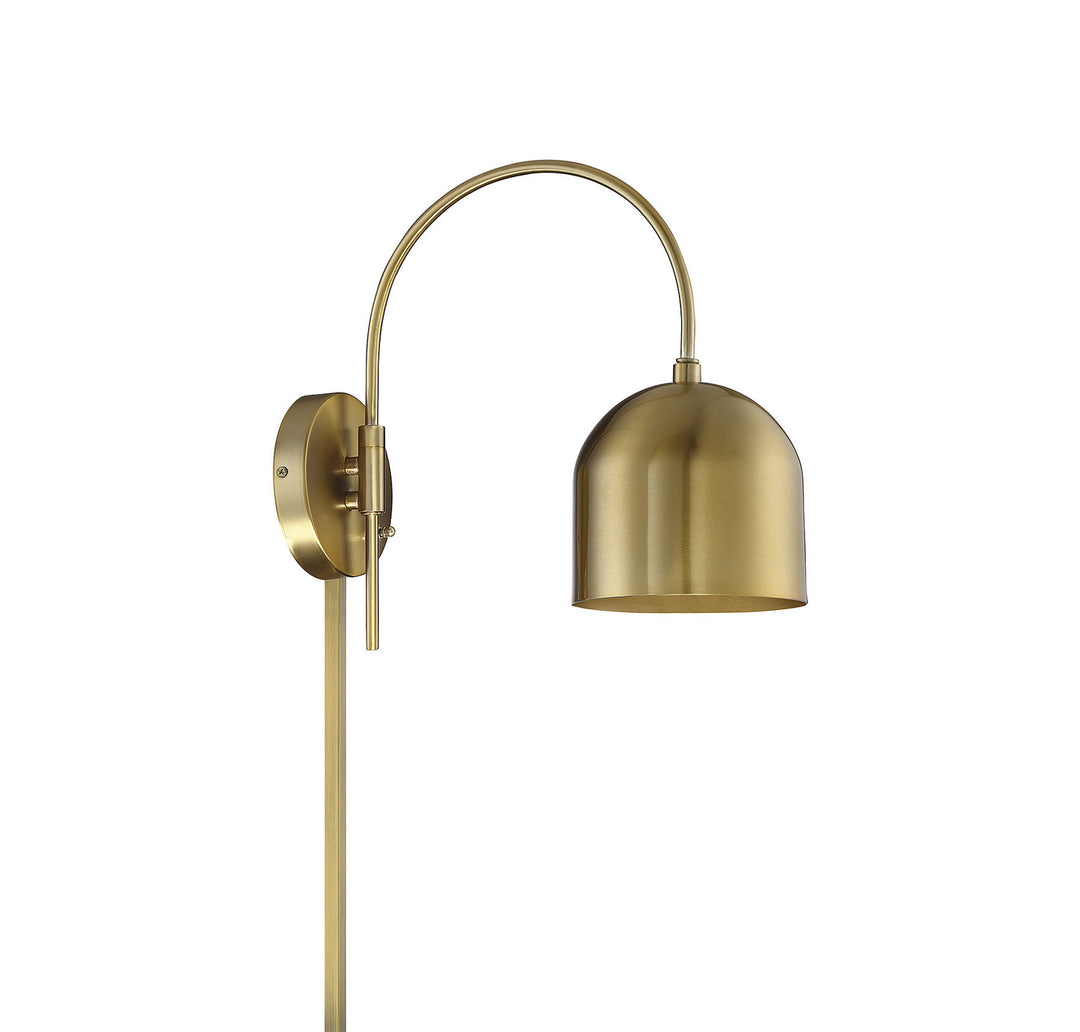 Meridian Lighting M90045NB Mscon One Light Wall Sconce Lamp Brass