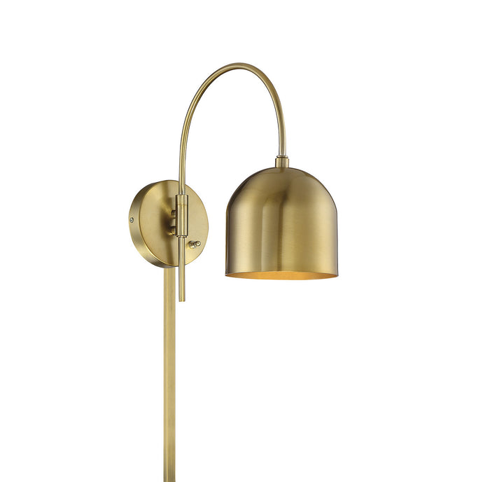 Meridian Lighting M90045NB Mscon One Light Wall Sconce Lamp Brass