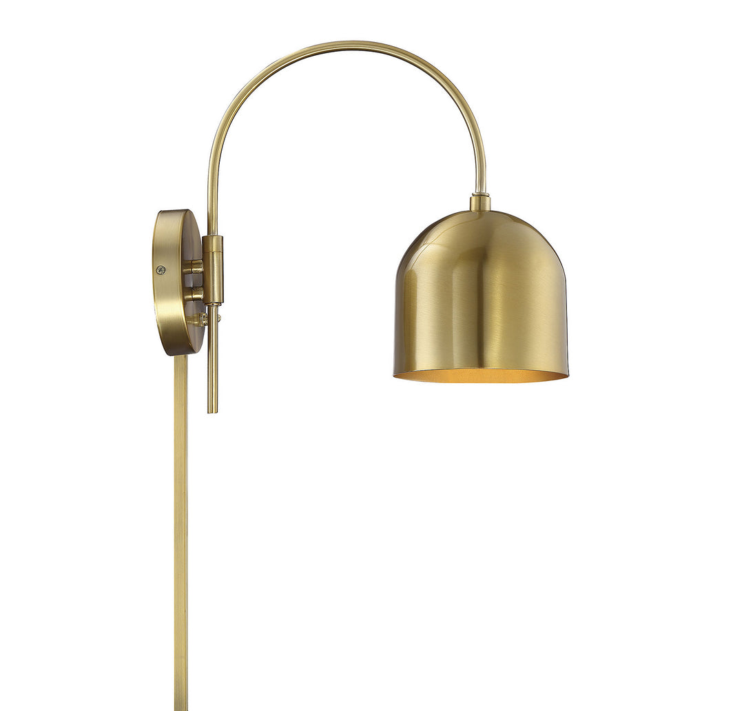 Meridian Lighting M90045NB Mscon One Light Wall Sconce Lamp Brass